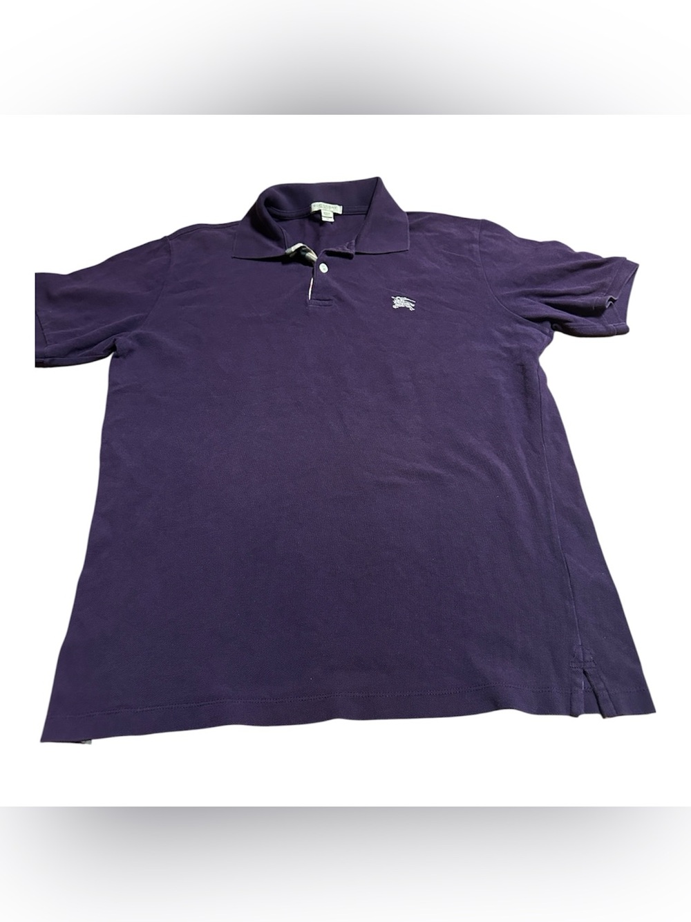 Burberry Men's Deep Purple Polo with Embroidered Logo
